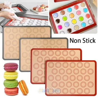 2x Silicone Baking Mat Nonstick Heat Resistant Liner Oven Sheet Macaron Cake FDA • $10.99