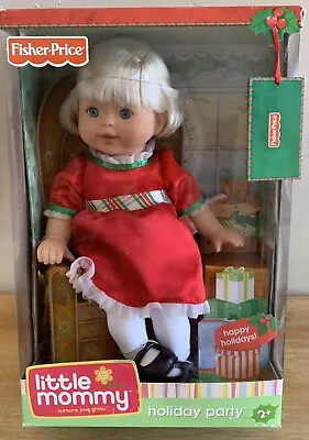 New Fisher Price Little Mommy Holiday Party Christmas Blonde Baby Doll 14  2009 • $37.49
