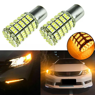 2x 3000K Amber 1156 7506 7507 P21W 127-SMD LED Bulbs For Turn Signal Light • $6.99