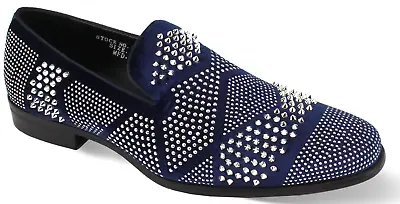 After Midnight OZZY Velvet Stud Shoes Navy/Silver • $71.99