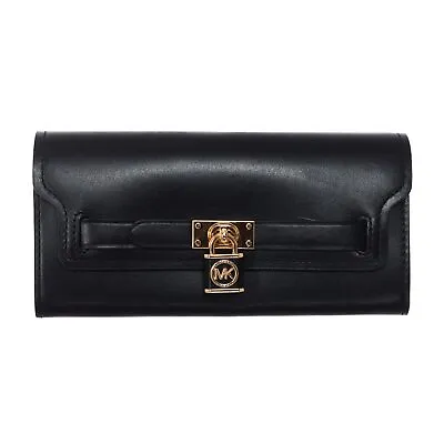 Michael Kors Women's Hamilton Carryall Leather Wallet Zip Around Black • $75