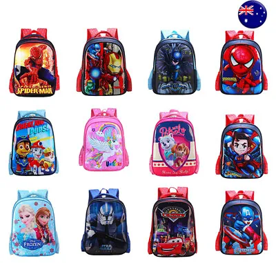 $24.95 • Buy Kids Boys Girls Spiderman Unicorn Batman Frozen Cartoon School Bag Backpacks 