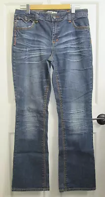 Zanadi Bootcut Jeans Womens Size 14 34x32 Distressed Stretch 21-30433 • $14.36