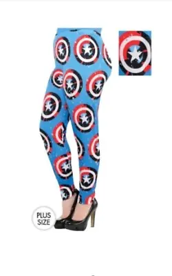 Marvel American Dream Adult Leggings Size Adult Plus XXL 18-20 Captain America • $8