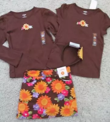 NWT 5t Gymboree Sunflower Smile Short Long Sleeve Shirt Corduroy Skirt Headband • $29.99