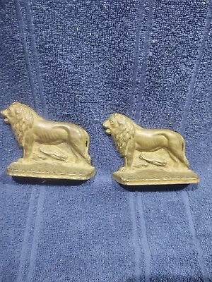 Vintage Lion Book Ends Very Old Cast Iron • $75