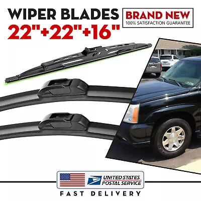 Fits For GMC Envoy 2002-2006 22 &22 &16  Front & Rear Wiper Blades OEM Quality • $17.99