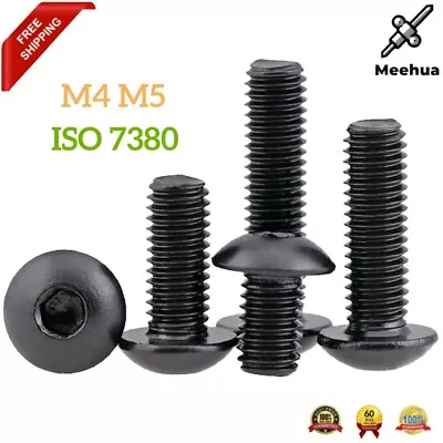 M4 M5 304 Stainless Steel Button Head Allen Hex Socket Screws Bolts Black Oxide • $8.15