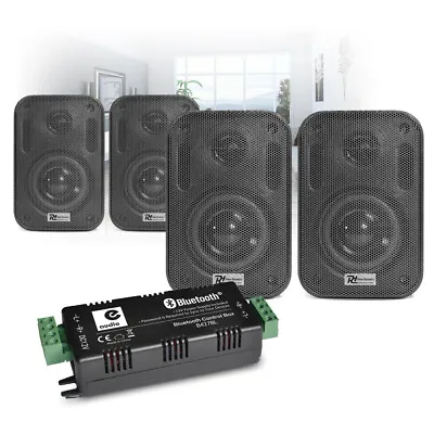 Bluetooth Amplifier & Wall Speaker Set Smart Home Audio Wireless HiFi Black • £120