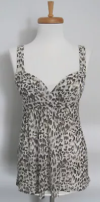 Small Vintage Victoria Secret Moda International Black White Babydoll Mesh Cami • $16.99