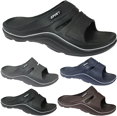 New Mens Flip Flops Slip On Sliders Summer Beach Boys Mules Pool Shower Shoes Sz • £8.95