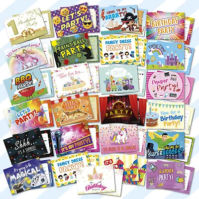 Birthday Party Invitation Cards Invites Girls Boys Childrens Kids Occasions  • £9