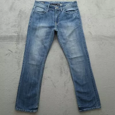 Buffalo Jeans Mens Size-29x32 Blue Kenneth Slim Boot Stone Washed Distressed • $20