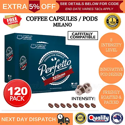 120x Coffee Capsule Pods Perfetto Compatible Caffitaly Machine Intensity 8 NEW • $44.98