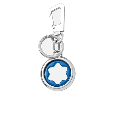 £179.26 • Buy Mens Keyfob Montblanc Meisterstück 128743 Key Chain In Blue Steel With Ring Hook