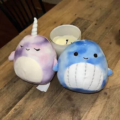 Squishmallows Kellytoy 5  Nabila The Narwhal And Samar The Whale • $12.99