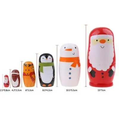 Christmas Purely Hand Painted Santa Claus Wooden Nesting Russian Doll Matryoshka • £9.99