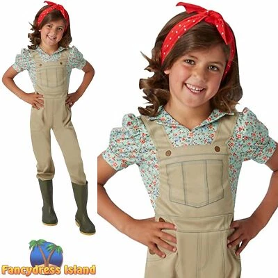 £17.89 • Buy Rubies Official WW2 Land Girl Childrens Fancy Dress Costume