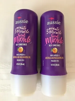 Two Aussie 3 Minute Miracle Total Miracle Deep Conditioner Paraben Free 8 Oz Ea • $19.99