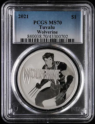 2021 Tuvalu Wolverine 1 Oz Silver Dollar Coin PCGS MS 70 | Marvel X-MEN • $189.95