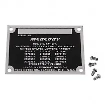 Mercury Patent Data Plate  • $19.99