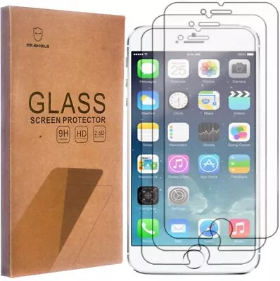 New MR SHIELD IPhone 6 & 6S Tempered GLASS SCREEN PROTECTOR 3 Pack FREE SHIPPING • $8.99