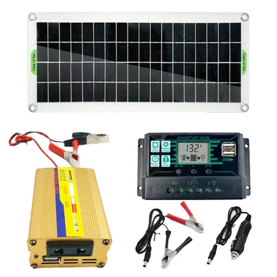 £31.99 • Buy 220W Solar Panel Kit 12V Battery Charger 60A Controller RV Trailer Camper Van UK