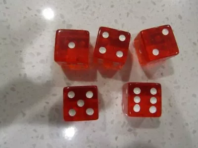 Game Dice Set Of 5 Loose 19mm Gaming Dice + FREE Las Vegas Poker Chip • $6.26