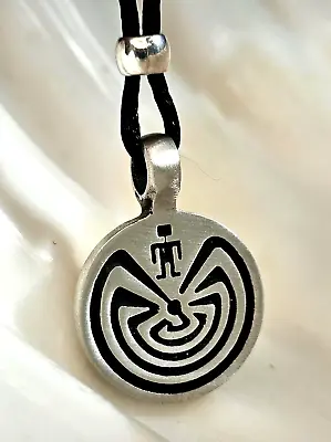 Man In The Maze Necklace Life Pendant Beaded Corded Tohono Hopi Native Indian • $14.36