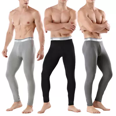 Men's Long Bottom Pants Thermal Underwear Home Pajamas Elastic Waist Thermal  • $8.84