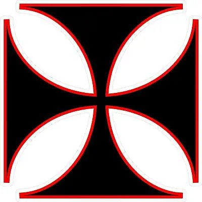 #3053 (1) 3  Iron Cross Chopper Motorcycle Helmet Decal Sticker Laminated • $4.39