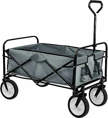 £65.95 • Buy Folding Pull Along Festival Trolley Cart Garden Camping Beach Trailer Wagon