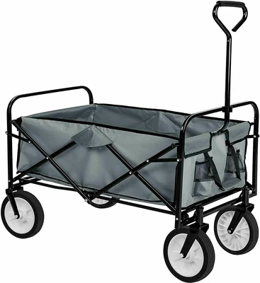 £65.95 • Buy Folding Pull Along Festival Trolley Cart Garden Camping Beach Trailer Wagon