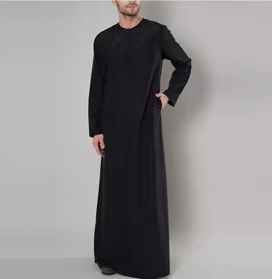 Muslim Long Sleeve Top Longshirt Baggy Abaya Kaftan Tunic Gown Men • $29.21