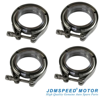 $45.96 • Buy 4 X 2.5  V-Band Flange And Clamp Kit For Turbo Exhaust Downpipes Stainless Steel