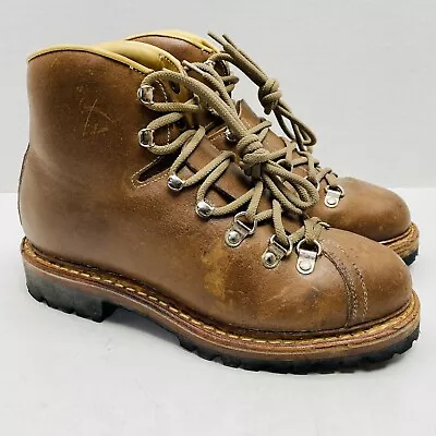 Vintage Raichle Leather Mountaineering Hiking Trail Boots Brown US Men's 6.5 N • $59.99