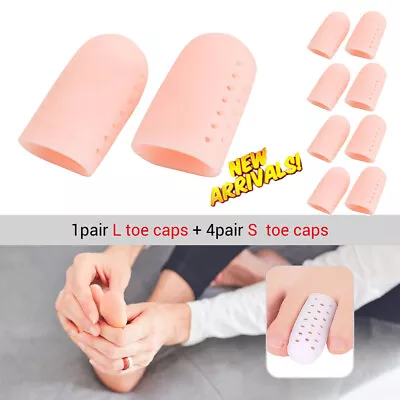 5 Pairs Pain Relief Toe Sleeve Gel Silicone Toe Cap Cover Protector Corn Blister • $6.89