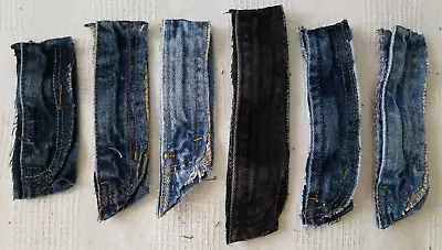 Lot Of 6 Upcycled Denim Metal Zippers Only (No Buttons) For Crafts Or Sewing • $7.95