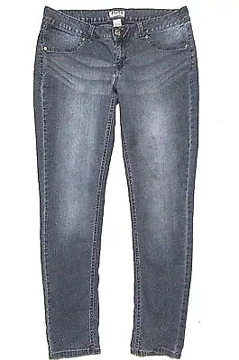 Mudd Womens Stretch Fit Skinny Black Denim Jeans 13 REG  32 X 30            A155 • $19.96