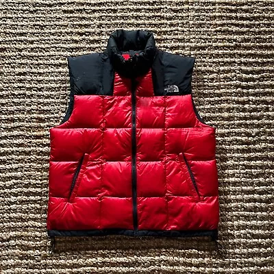 Vintage The North Face Vest Mens Large Red Lightweight Down Puffer Full Zip Logo • $65