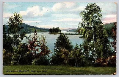 Adirondack Mts New York~Air View Long Lake From Hill~Vintage Postcard • $3.49