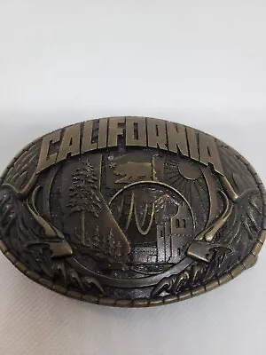 California Bronze Tone Belt Buckle From Indiana Metal Craft 1981 4 Inch • $14.97