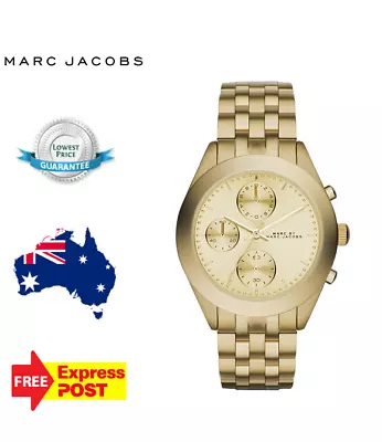 New Marc Jacobs Peeker Mbm3393 Gold Chronograph Womens Ladies Quartz Watch • $249.99
