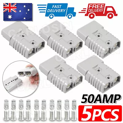 $7.95 • Buy 5x Anderson Style Plug Connectors 50 AMP 12-24V 6AWG DC Power Tool New