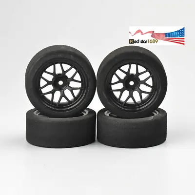 4X 1:10 On-Road Racing Car Foam Tires Wheel Rims Set 12mm Hex For RC HSP HPI US • $21.61