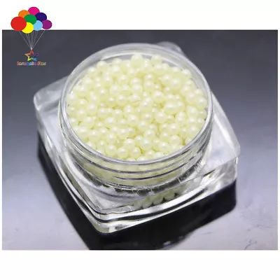 New 1000 Pcs Glass Pearl Cream Micro Beads Small No Hole 1.5-2mm Nail Art • $0.99