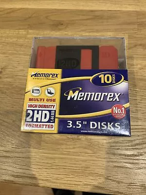 Memorex 3.5  Disks 2HD Floppy Discs Multicoloured  Pack Of 10 • £5