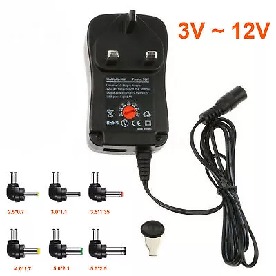 Hot New 3V-12V AC To DC Adjustable Multi Voltage 30W Power Supply Adapter US • $15.69