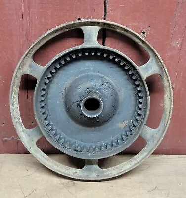 Old Antique Vintage Cast Iron Reel Mower Wheel 10  Industrial Gear Art Lamp Base • $25