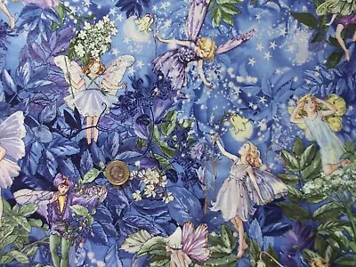 Michael Miller Fabric - Night Flower Fairies 100% Cotton Per FAT QUARTER • £6.95